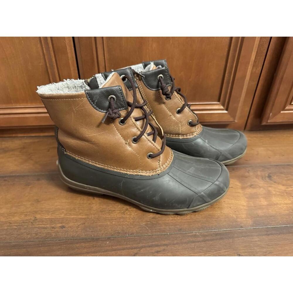 Sperry Fleece Lined Duck  Womens Brown‎ Casual Boots Waterproof Fall Winter
